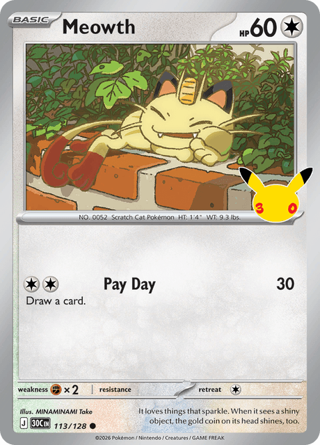 ニャース / Meowth (30C #113) 英語版　海外版