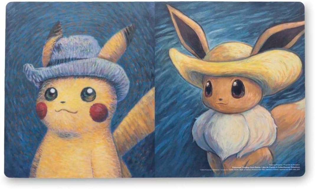 ポケモンセンター:ポケモンセンター × ゴッホ美術館:ヴィンセントの自画像風ピカチュウ&イーブイ プレイマット