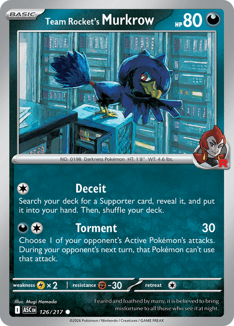 ロケット団のヤミカラス / Team Rocket's Murkrow (ASC #126)