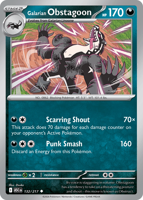ガラル タチフサグマ / Galarian Obstagoon (ASC #132)