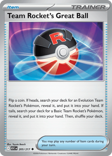 ロケット団のスーパーボール / Team Rocket's Great Ball (ASC #205)