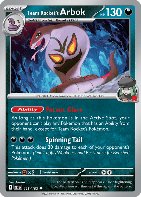 ロケット団のアーボック / Team Rocket's Arbok (DRI #113)