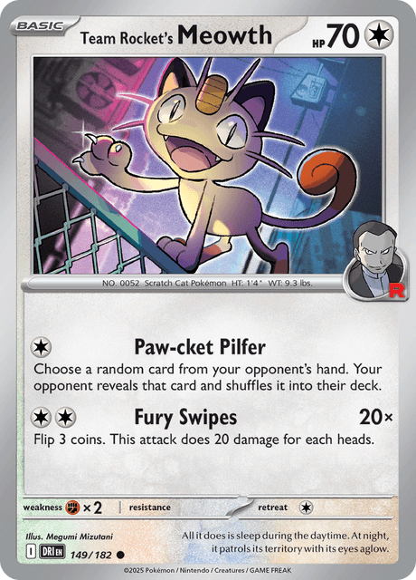 ロケット団のニャース / Team Rocket's Meowth (DRI #149)