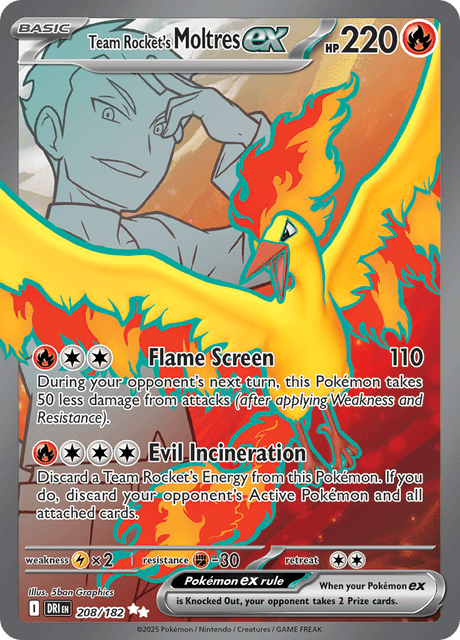 ロケット団のファイヤーex / Team Rocket's Moltres ex (DRI #208)