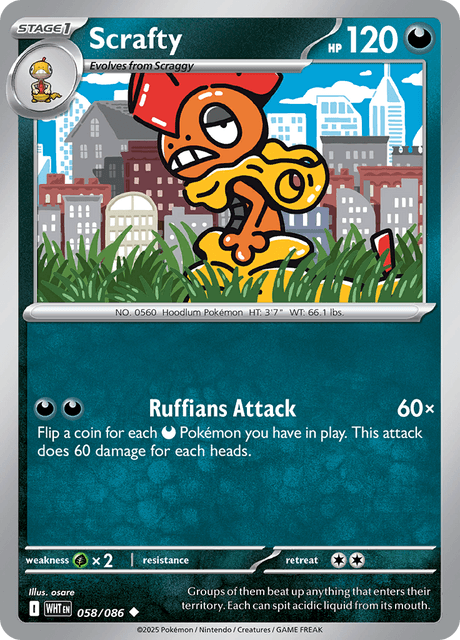 ズルズキン / Scrafty (WHT #58)